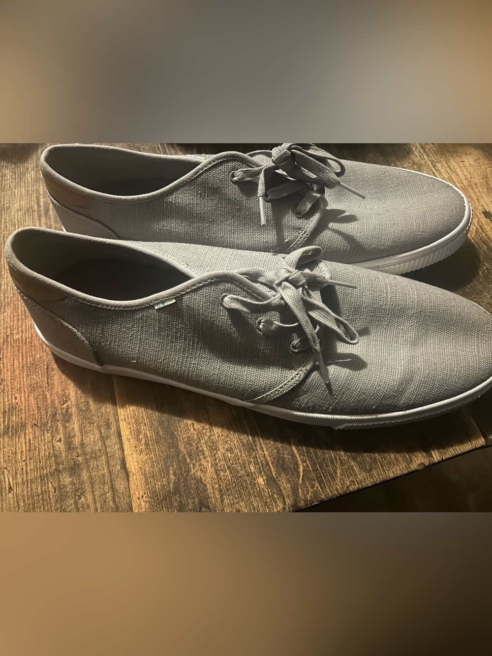 TOMS Men's size 14 Carlo 2.0 drizzle grey legacy lace up canvas shoes NWOB
